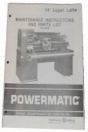 Logan 14", Lathe Maintenance Instruction & Parts Manual